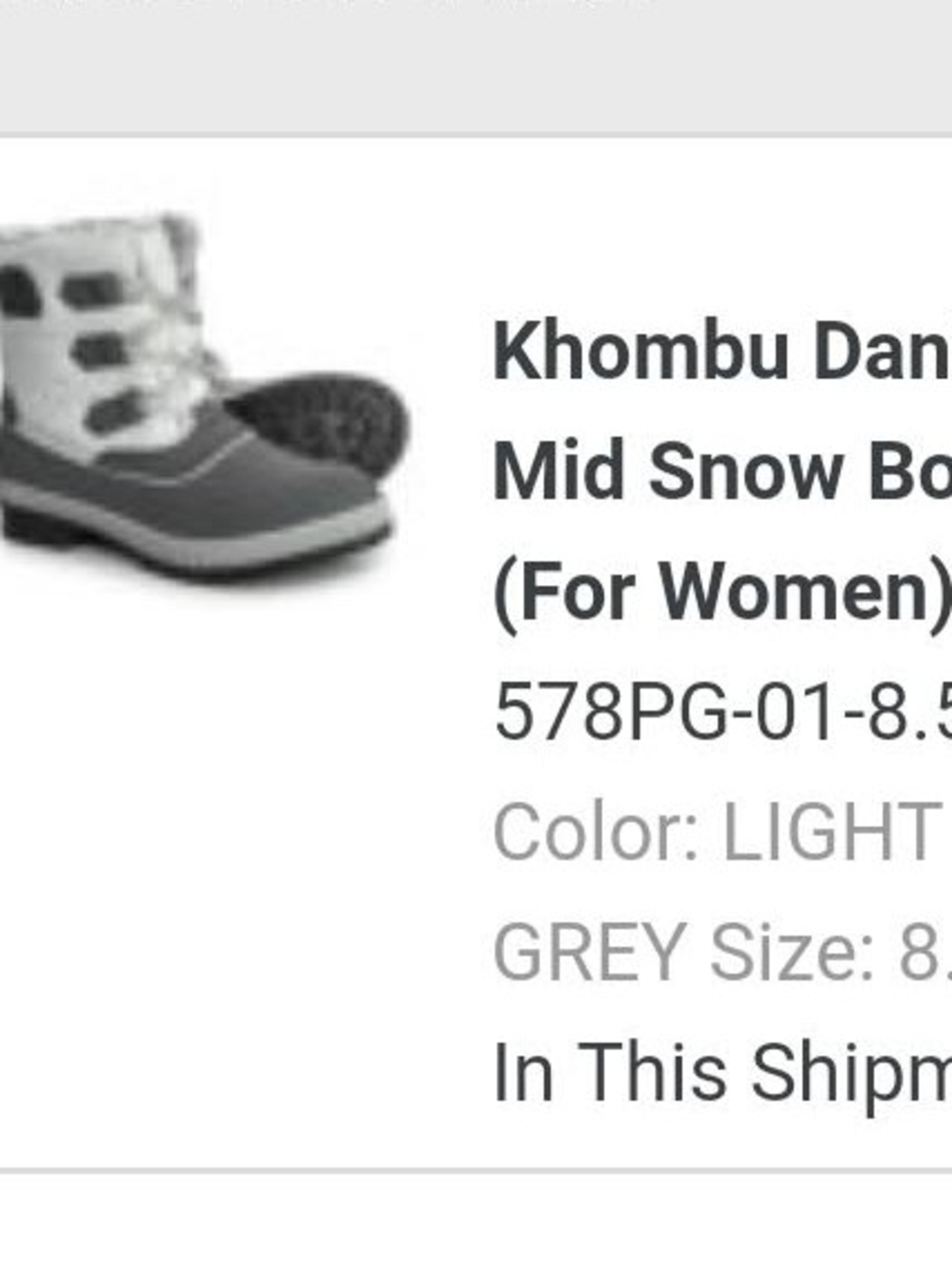 Khombu Women Light Grey Mid Snow Boots
